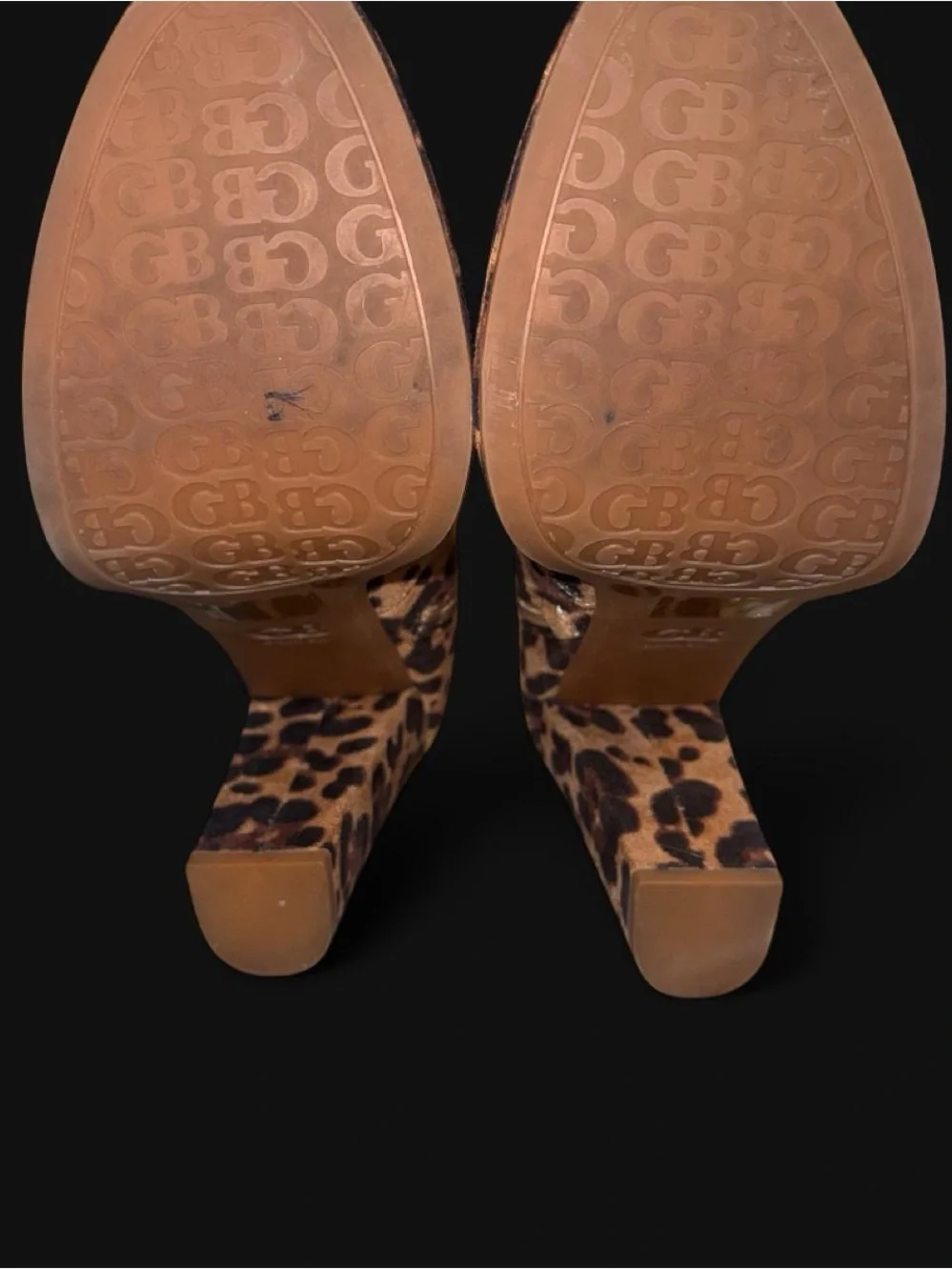 Gianni Bini Leopard Print Over-the-Knee Block Heel Boots - Brown & Black